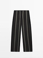 Lightweight striped flowing trousers