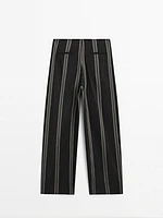 Lightweight striped flowing trousers