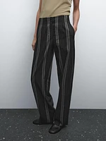 Lightweight striped flowing trousers