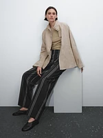 Lightweight striped flowing trousers