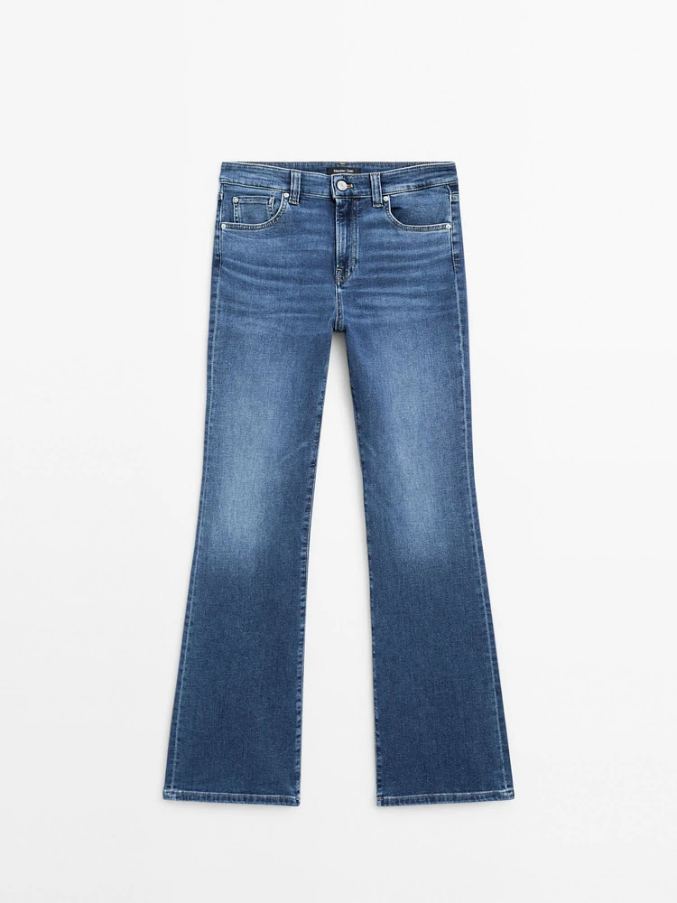 High-waist skinny flared jeans