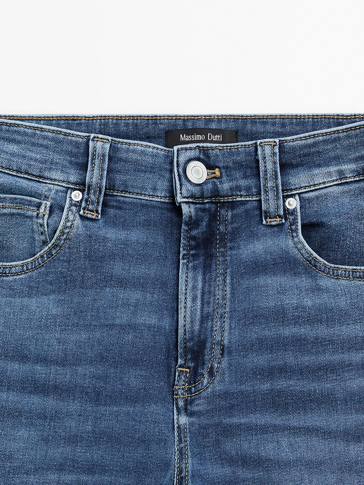 High-waist skinny flared jeans