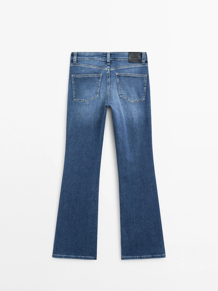 High-waist skinny flared jeans