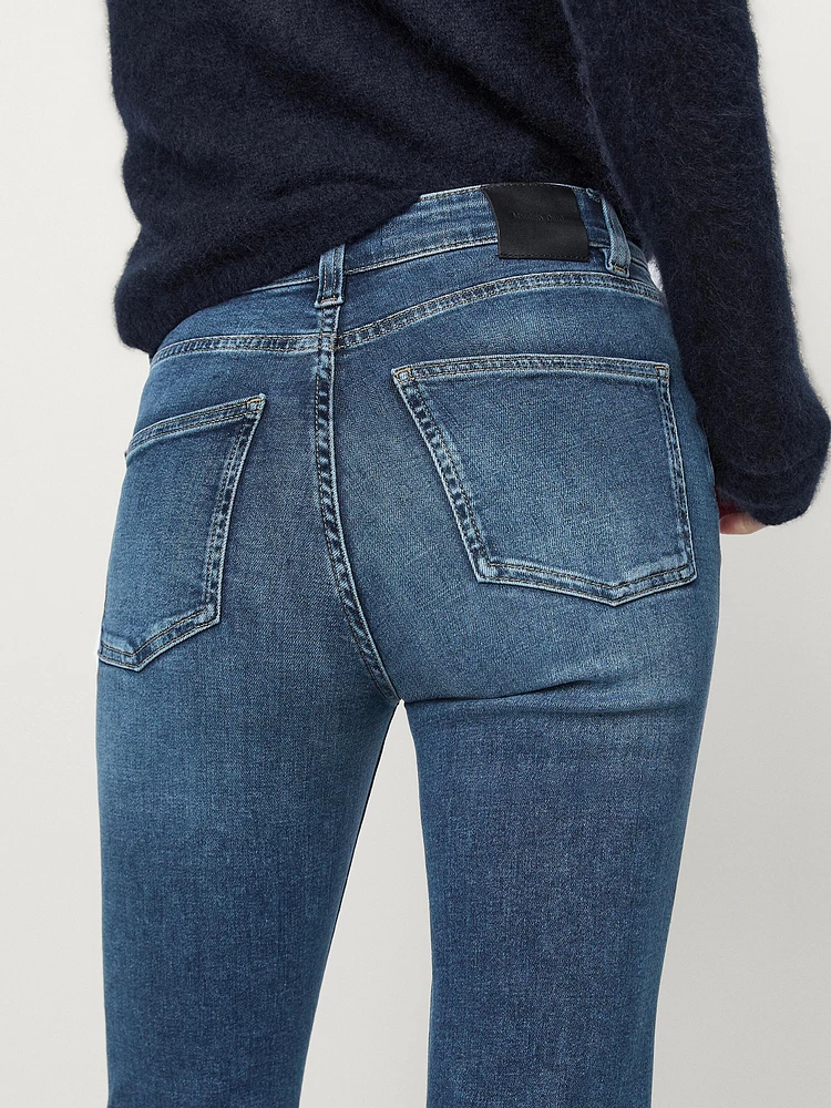 High-waist skinny flared jeans