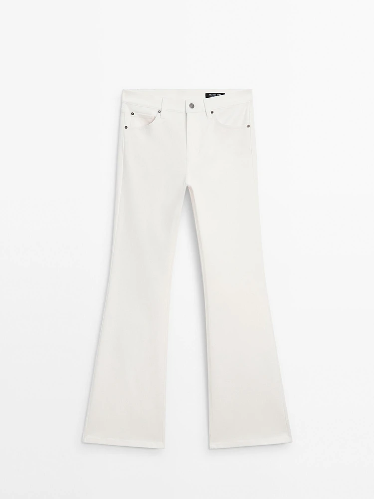 High-waist skinny flared jeans