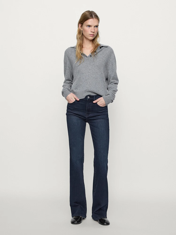 High-waist skinny flared jeans