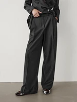 Pleated pinstripe trousers