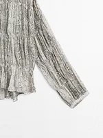 Snakeskin print shirt with elastic detail