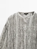 Snakeskin print shirt with elastic detail