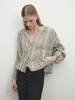 Snakeskin print shirt with elastic detail