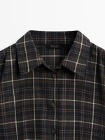 Check shirt with waistband detail