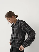 Check shirt with waistband detail