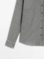 Check wool blend shirt