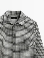 Check wool blend shirt