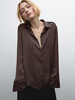 Flowing satin shirt