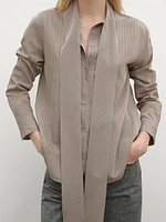 Striped shirt with tie detail