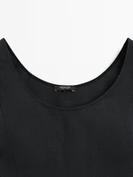 Stretch top with seam details