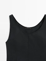 Stretch top with seam details