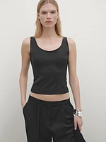 Stretch top with seam details