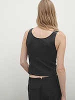 Stretch top with seam details