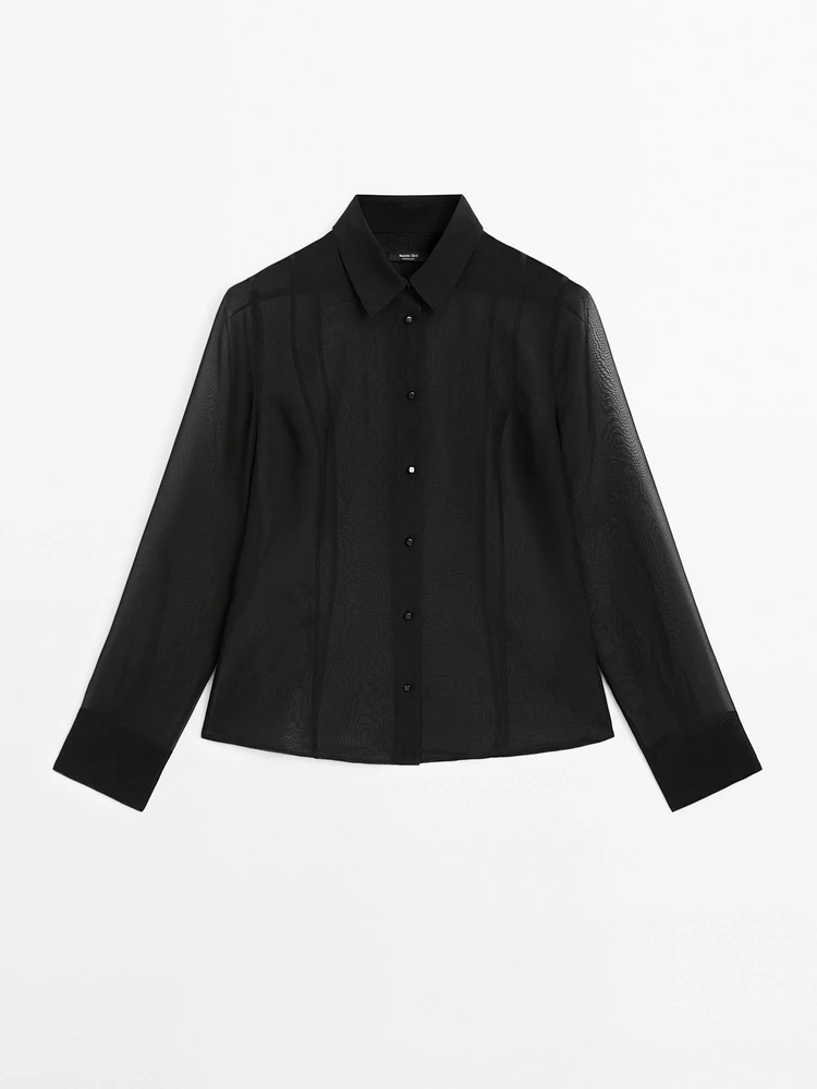 Lightweight mulberry silk blend shirt