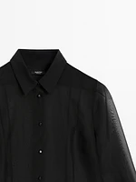 Lightweight mulberry silk blend shirt