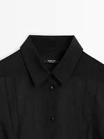 Lightweight mulberry silk blend shirt