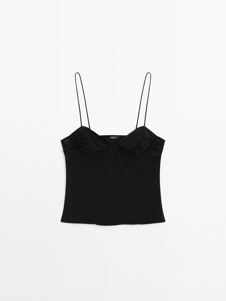 Strappy top with underwire detail