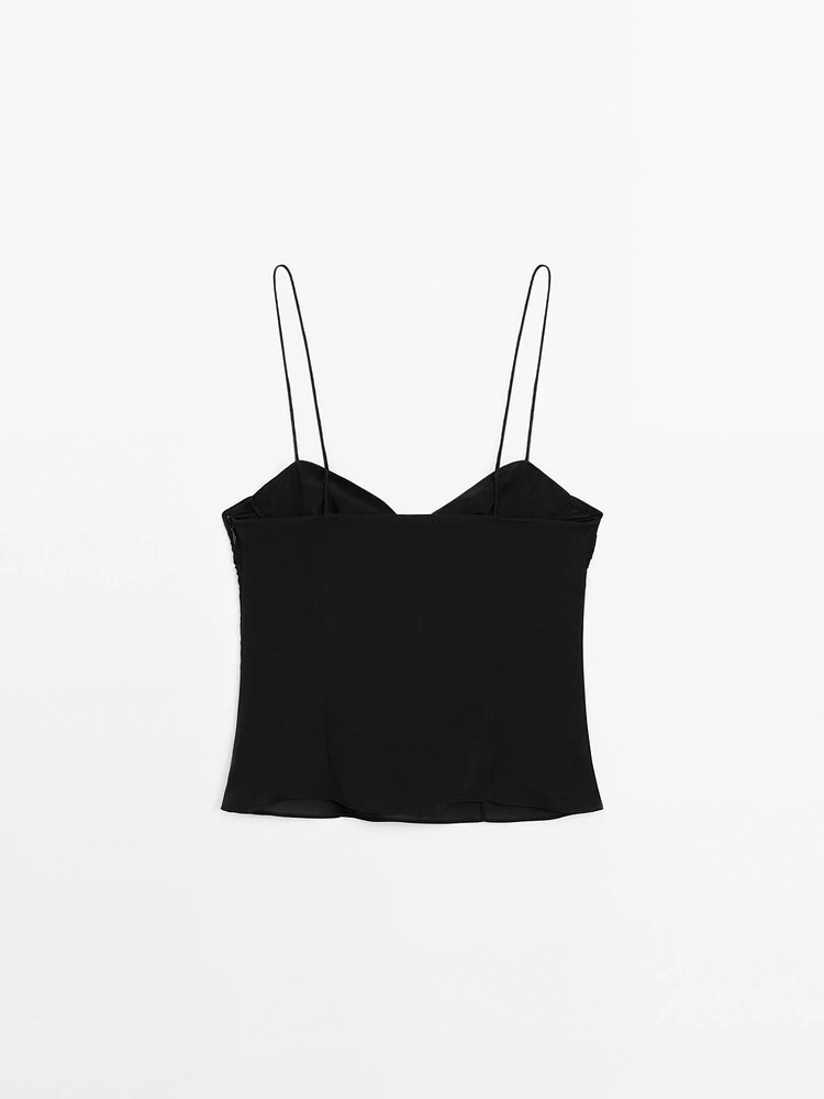 Strappy top with underwire detail