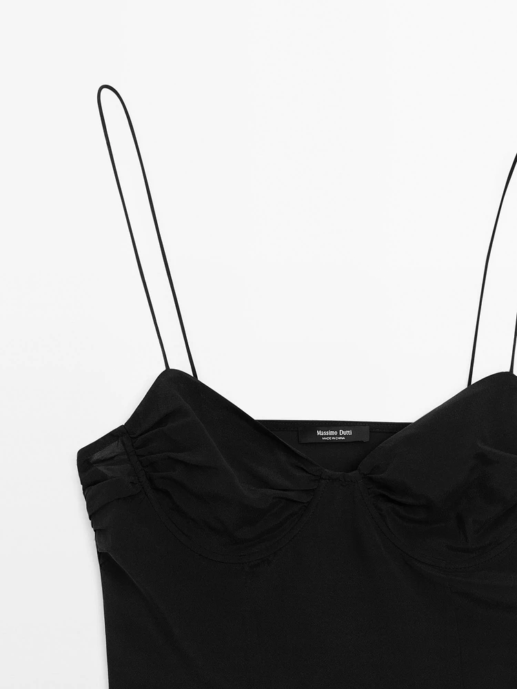 Strappy top with underwire detail