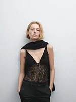 Strappy lace camisole top