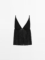 Strappy lace camisole top