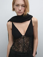 Strappy lace camisole top