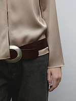 Flowing satin shirt with button details