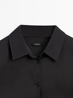 Long sleeve satin shirt with vents