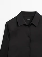 Long sleeve satin shirt with vents