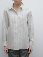 Chemise à rayures avec détail sur la poitrine