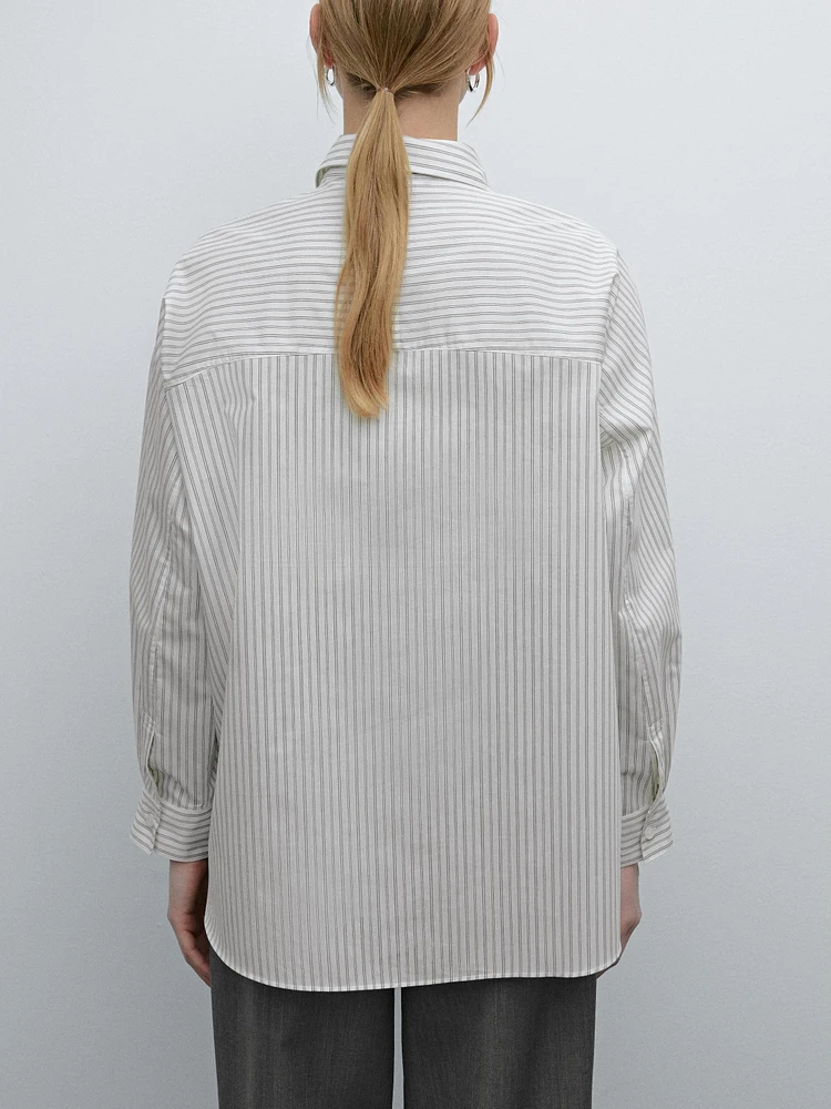 Striped shirt with chest detailing