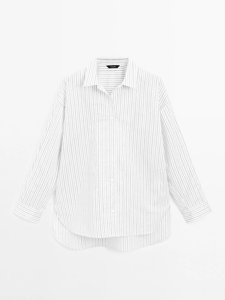 Striped shirt with chest detailing