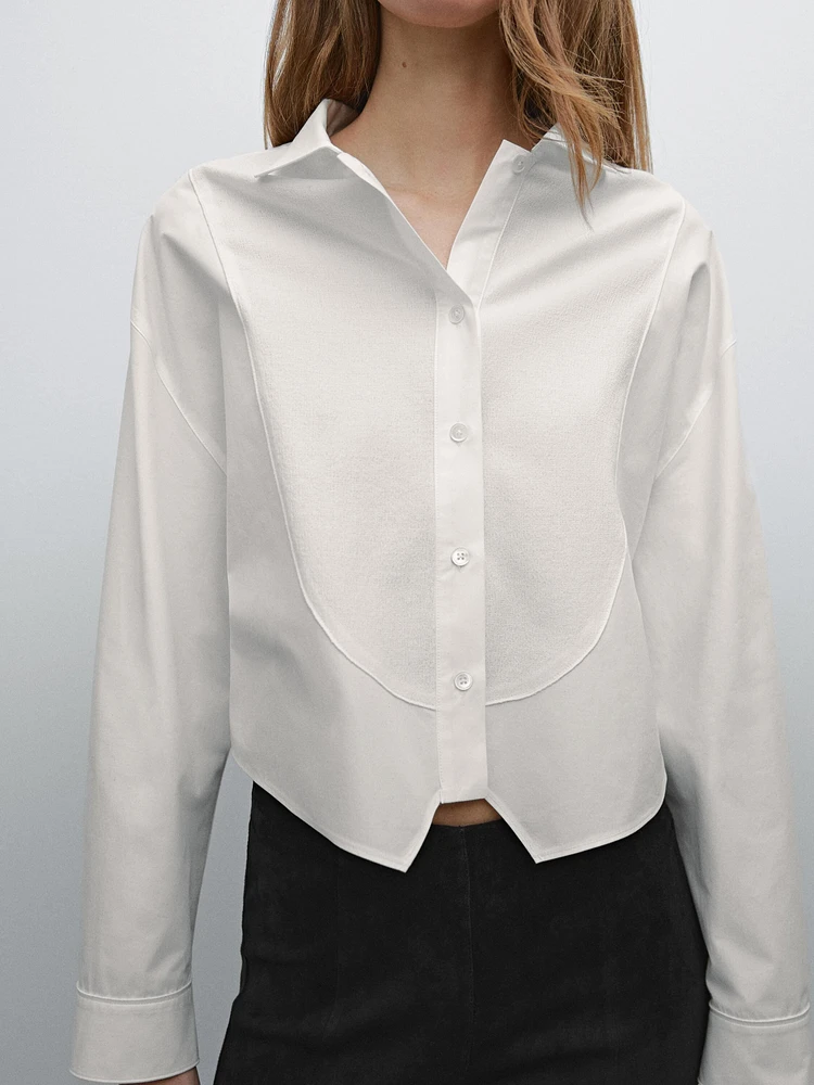 Chemisier cropped avec plastron