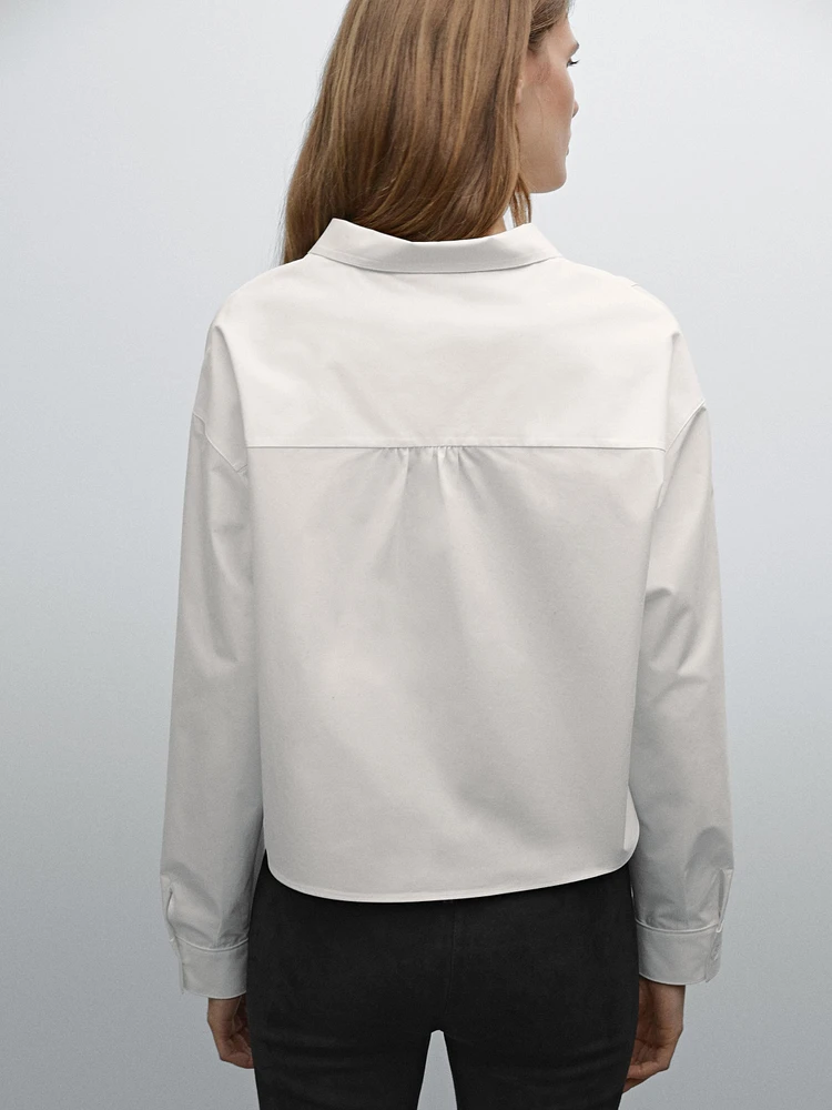 Chemisier cropped avec plastron