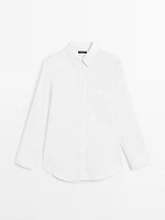 100% cotton poplin shirt with pocket