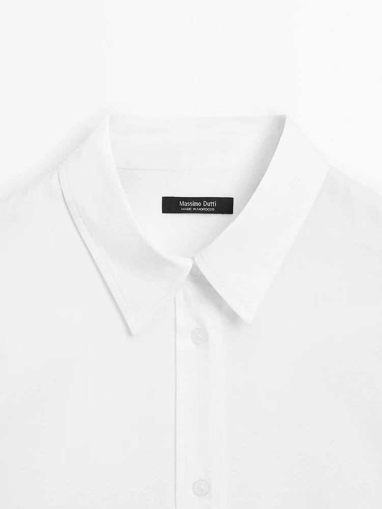 100% cotton poplin shirt with pocket