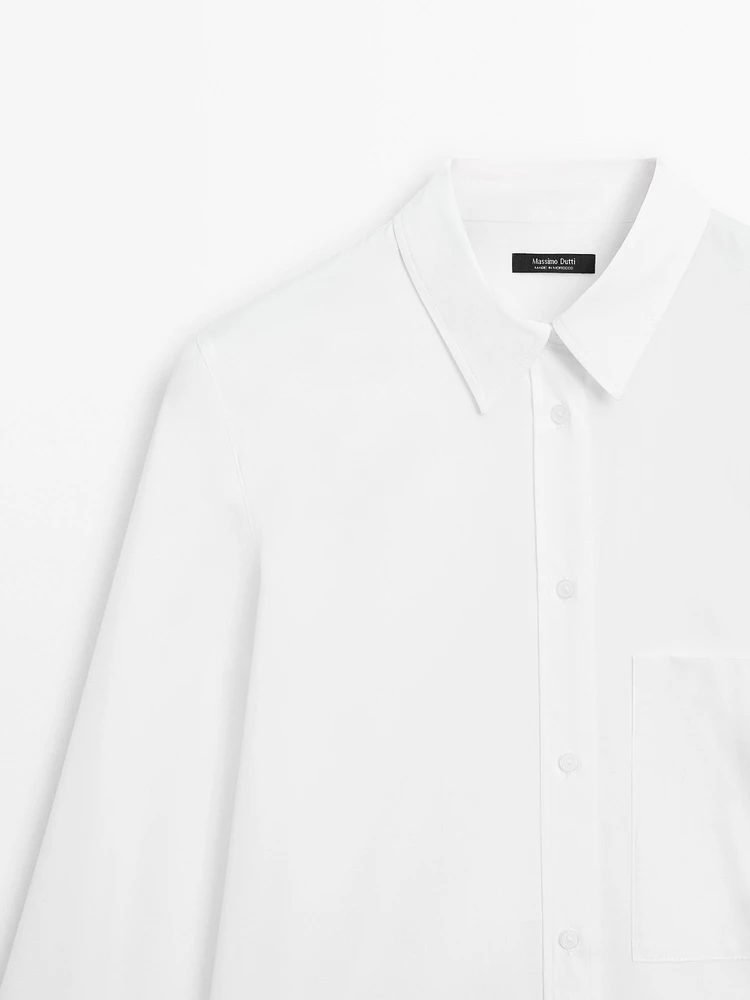 100% cotton poplin shirt with pocket