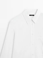 100% cotton poplin shirt with pocket