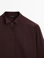 100% cotton shirt with pleated details