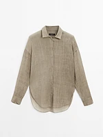 Flowing maltinto ramie blend shirt