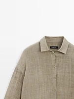 Flowing maltinto ramie blend shirt