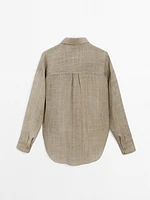 Flowing maltinto ramie blend shirt