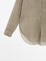 Flowing maltinto ramie blend shirt